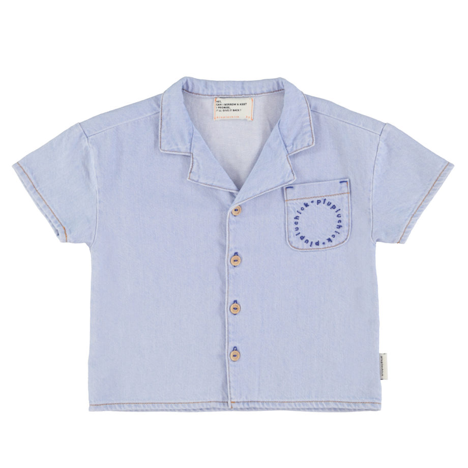 PIUPIUCHICK BABY | hawaiian shirt | light blue soft denim