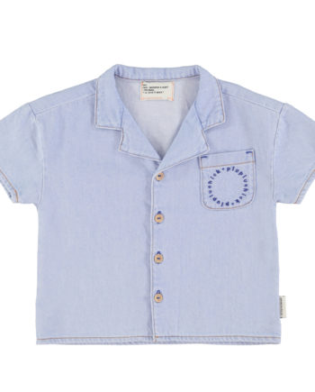 PIUPIUCHICK | hawaiian shirt | light blue soft denim