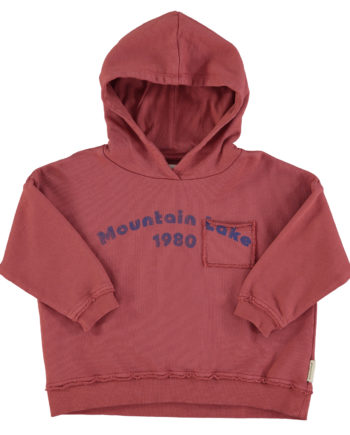 PIUPIUCHICK | hooded sweatshirt | aubergine w/ mountain lake" print