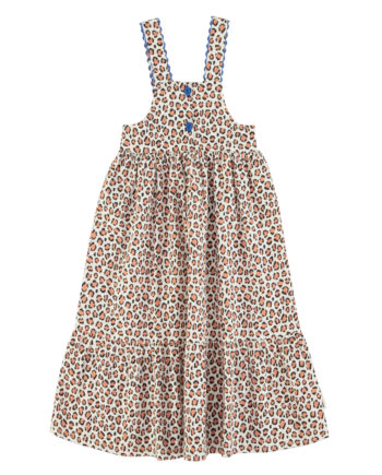 PIUPIUCHICK | long layered dress | ecru animal print