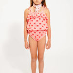 PIUPIUCHICK | top w/ straps | pink w/ red bows