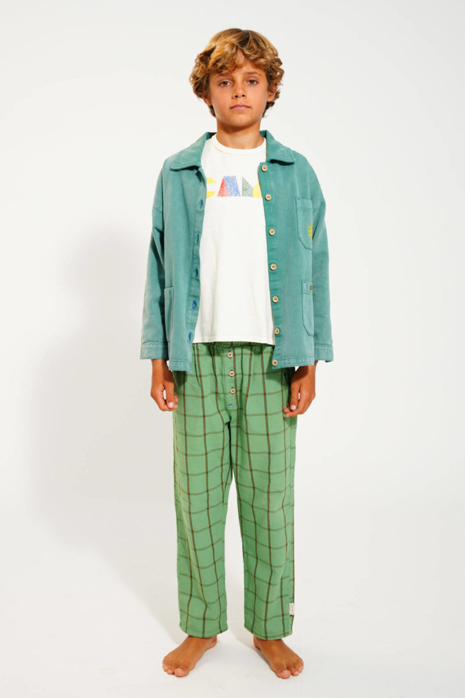 PIUPIUCHICK | t-shirt | ecru w/ multicolor "camp" print