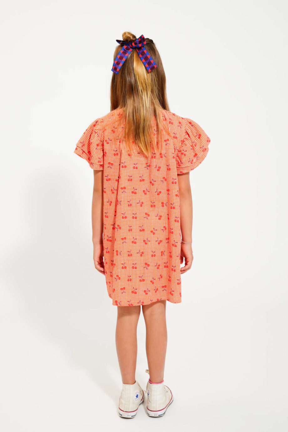 PIUPIUCHICK | short dress | red and white checkered w/ cherries