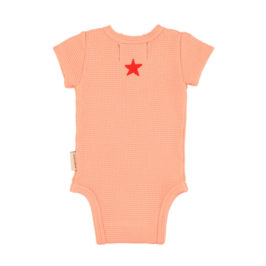 PIUPIUCHICK BABY | short sleeve bodysuit | pink w/ cherry print
