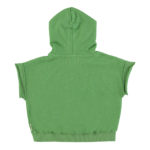 PIUPIUCHICK | sleeveless hooded sweatshirt | green w/ multicolor "camp" print