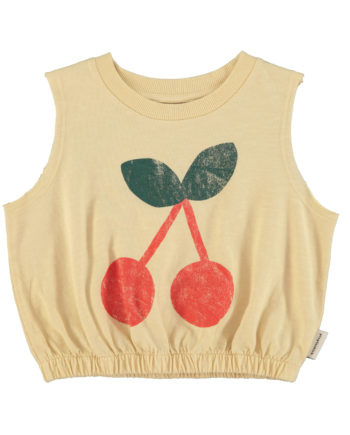 PIUPIUCHICK | sleeveless top | sand w/ cherry print