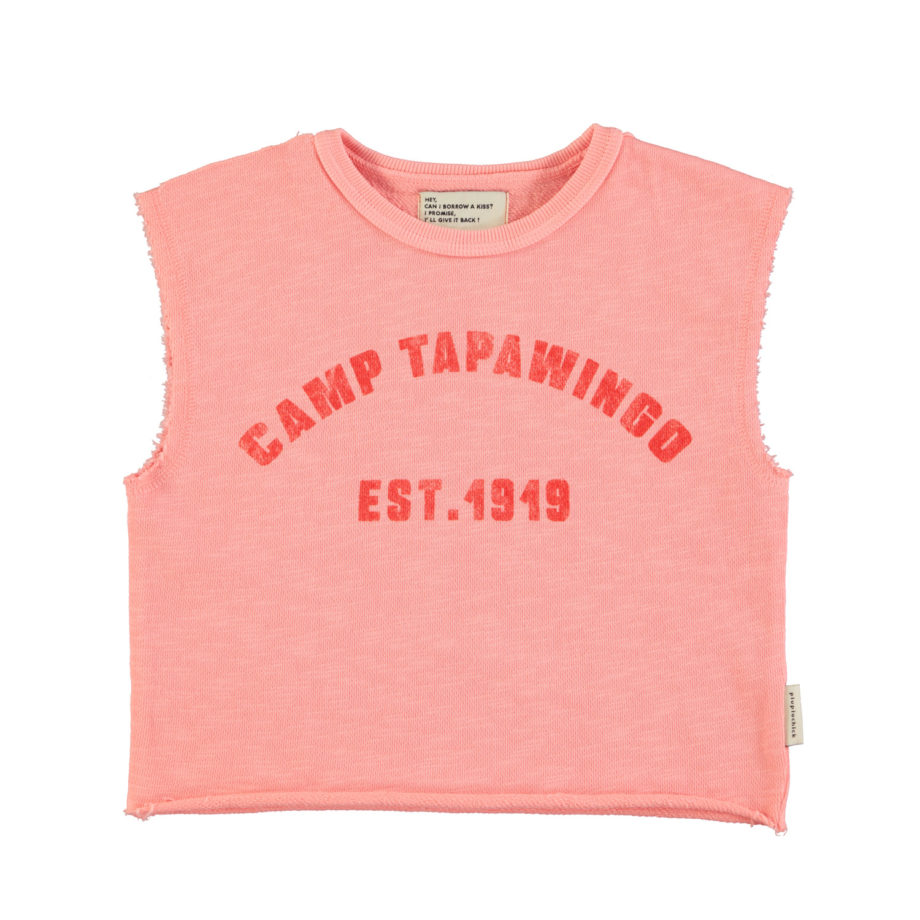PIUPIUCHICK | sleeveless t´shirt | pink w/ "camp tapawingo" print