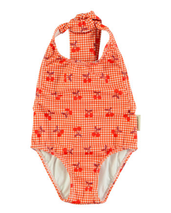PIUPIUCHICK | swimsuit w/ back bow | red & white checkered w/ cherries