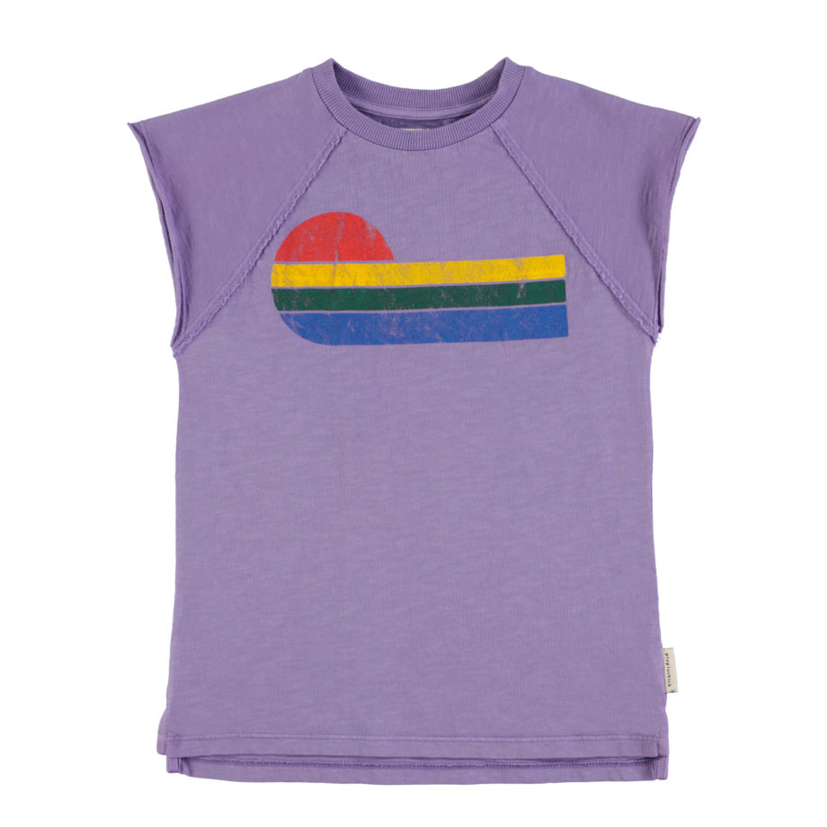 PIUPIUCHICK | t-shirt dress | purple w/ multicolor wave print