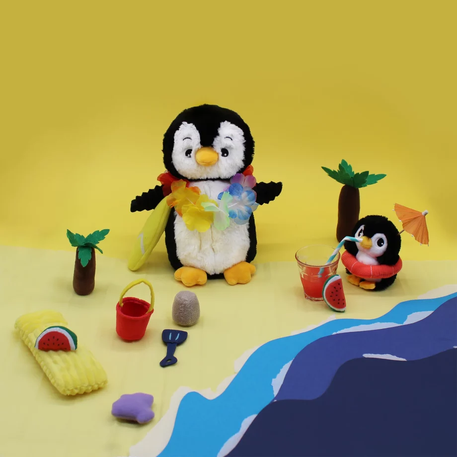 LES PTIPOTOS | pingouin Iglou maman et son bébé blanc et noir
