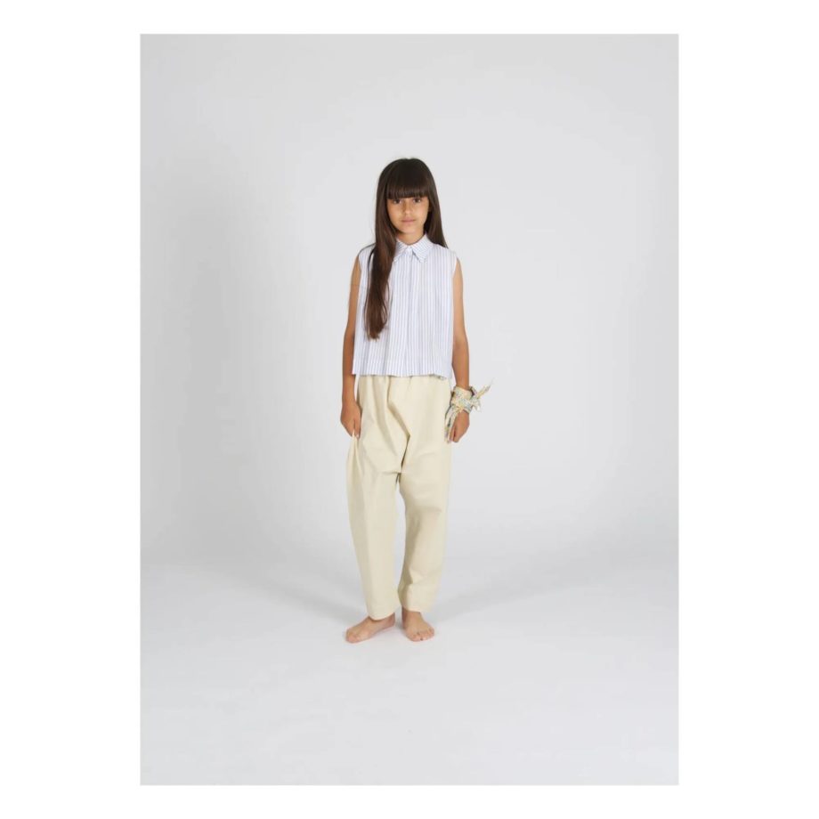 TANGERINE | Blouse rayée White/ light blue