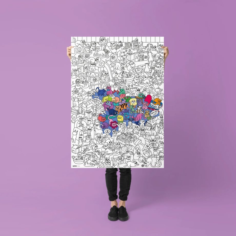 OMY | KITTY - POSTER GÉANT À COLORIER