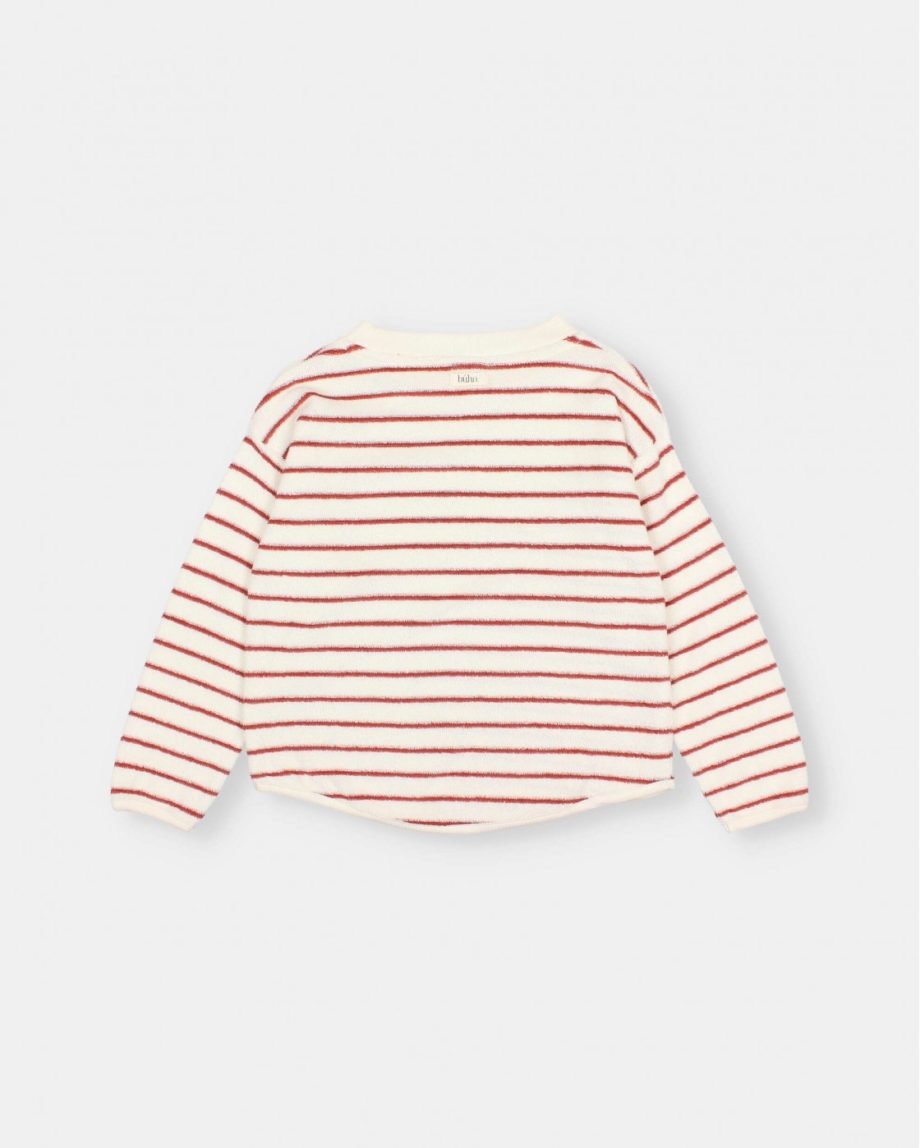 BÚHO | Terry sweat-shirt rayé Argile