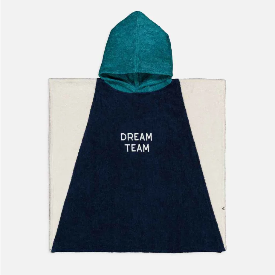 CHAMAYE | Poncho éponge bleu | Enfant
