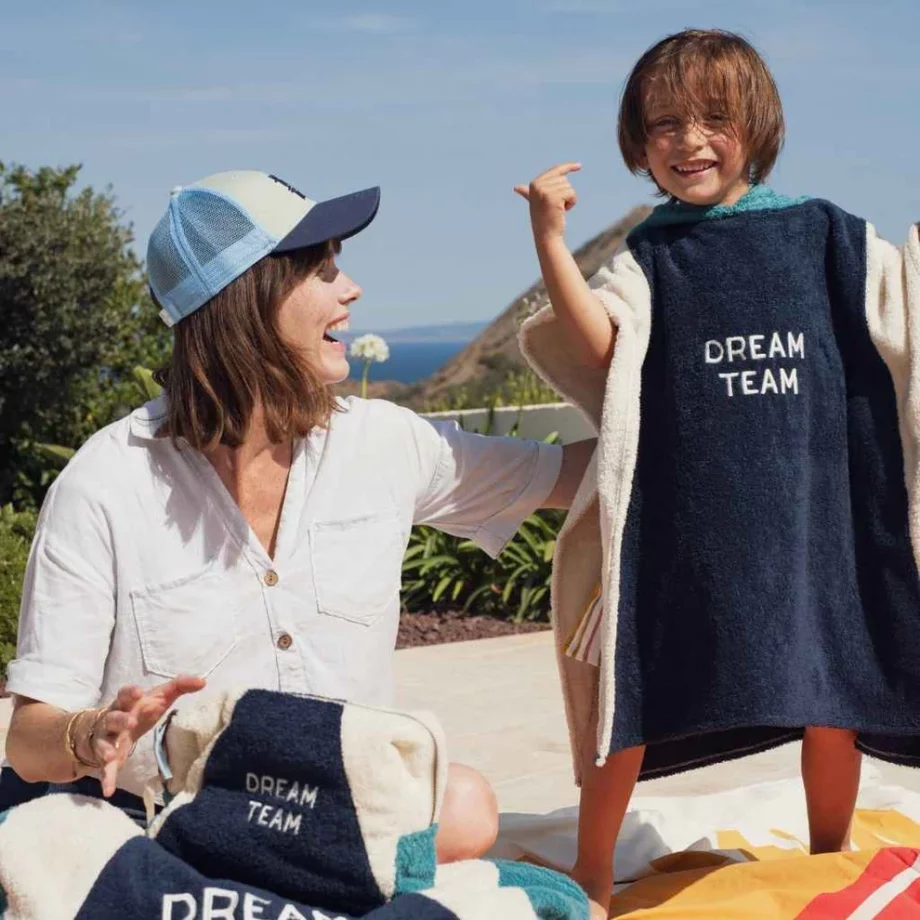 CHAMAYE | Poncho éponge bleu | Enfant