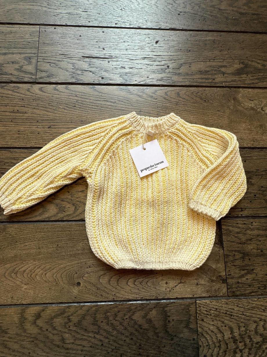 PEQUENO TOCON | pull coton écru-jaune