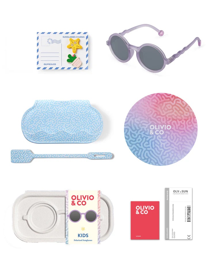 OLIVIOandCO | lunettes de soleil 3-5 ans rond - polarisé - Purple Coral