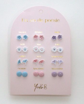 YUKO B | PACK DE 12 BOUCLES D'OREILLES PASTEL