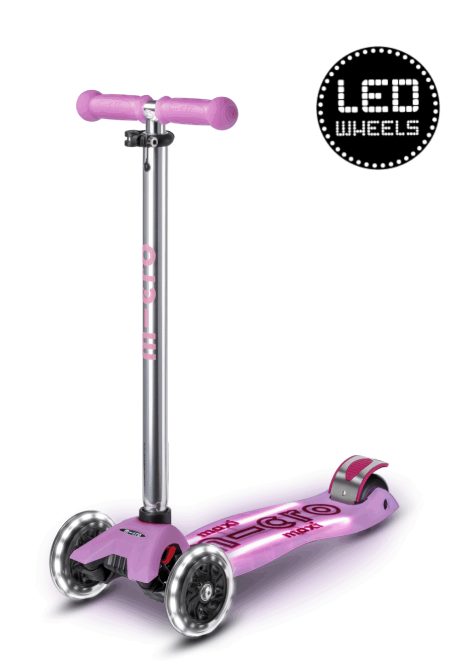 MICRO | Maxi Micro step Deluxe Glow LED Plus - 3-roues - mauve Lumineux