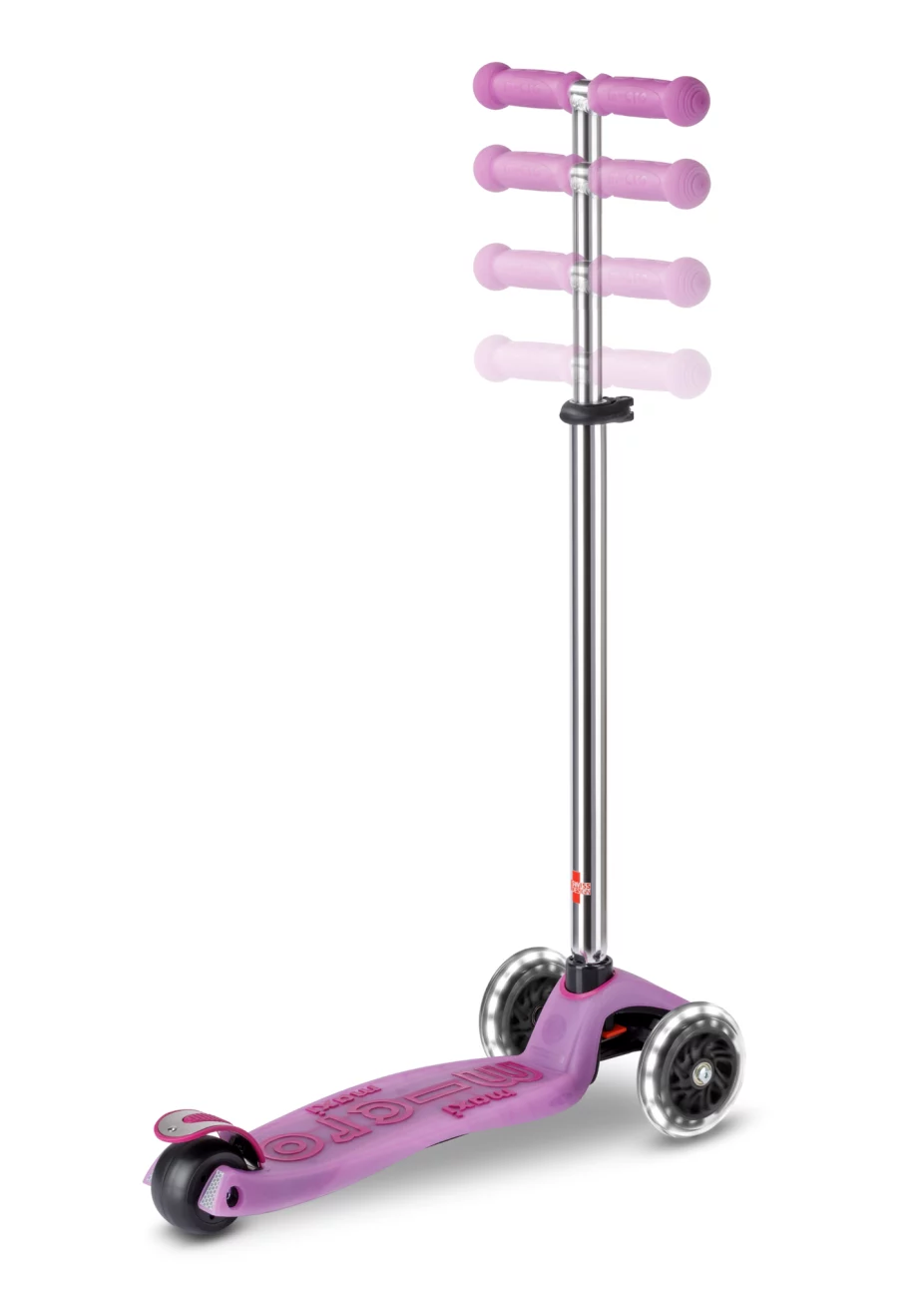 MICRO | Maxi Micro step Deluxe Glow LED Plus - 3-roues - mauve Lumineux