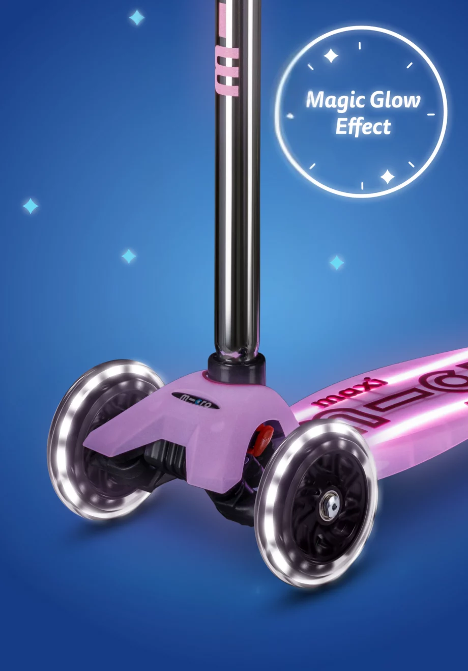 MICRO | Maxi Micro step Deluxe Glow LED Plus - 3-roues - mauve Lumineux