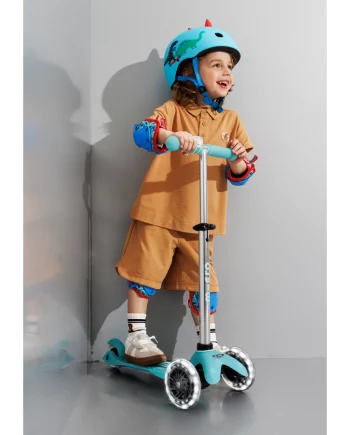 MICRO | Mini Micro scooter Deluxe Glow LED Plus - 3-wheel children's scooter - Glacier Aqua