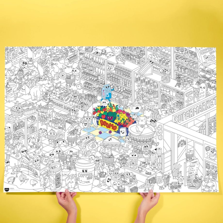 OMY | Super Market Poster géant à colorier