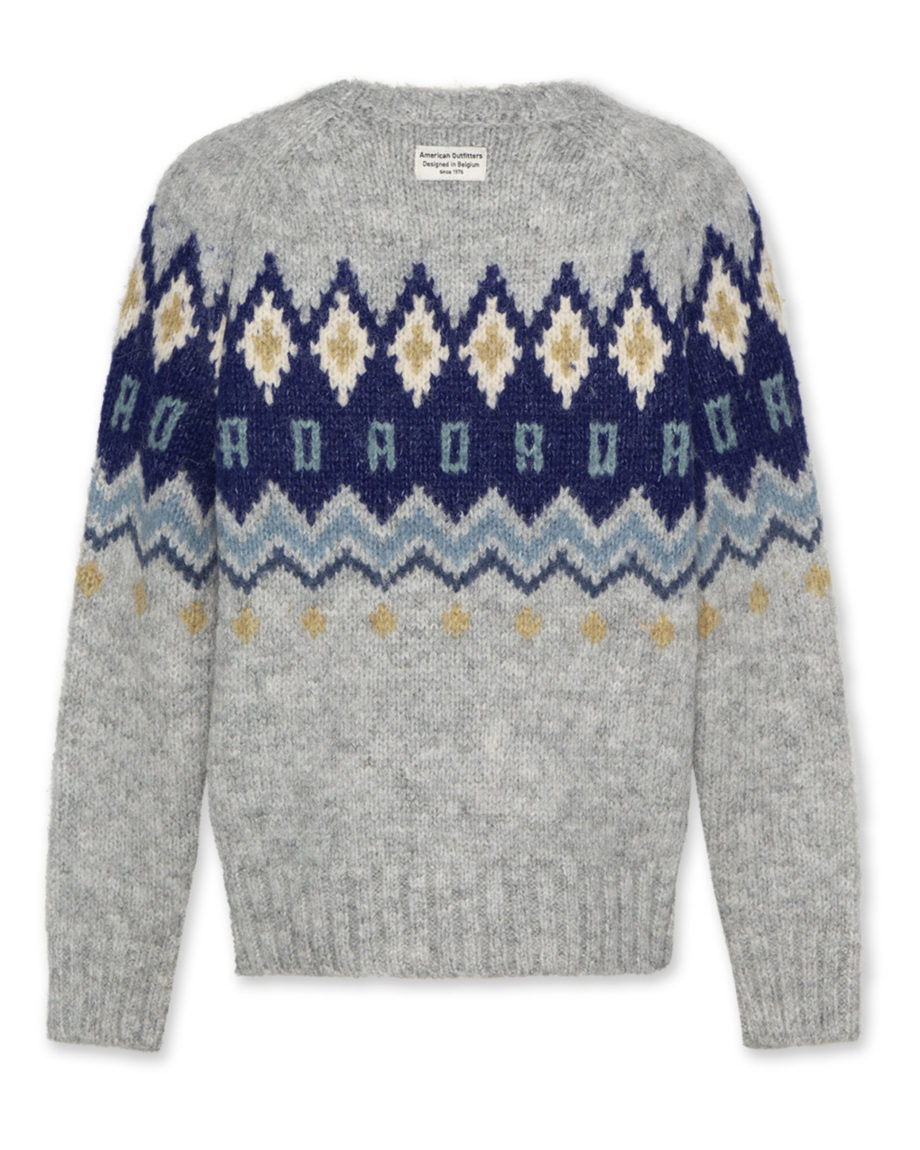AO76 | ONYX c-neck jacquard Heather Grey