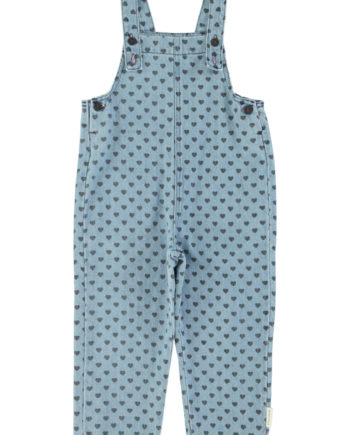 PIUPIUCHICK |  Dungarees | Washed blue denim w/ black hearts