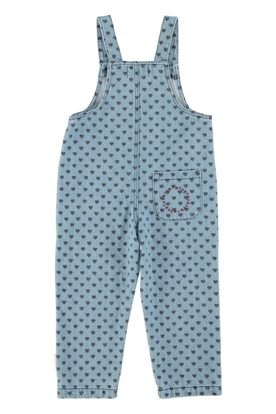 PIUPIUCHICK |  Dungarees | Washed blue denim w/ black hearts
