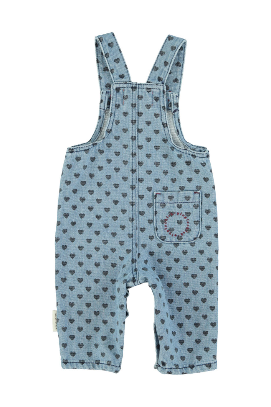 PIUPIUCHICK BABY |  Dungarees | Washed blue denim w/ black hearts
