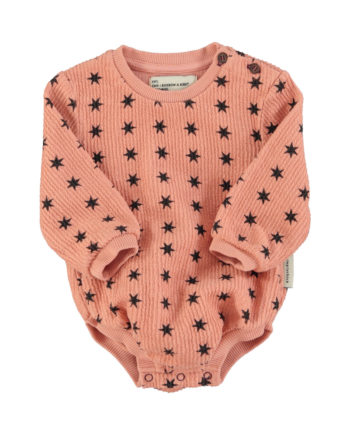 PIUPIUCHICK BABY |  Long sleeve romper | Pink w/ black stars