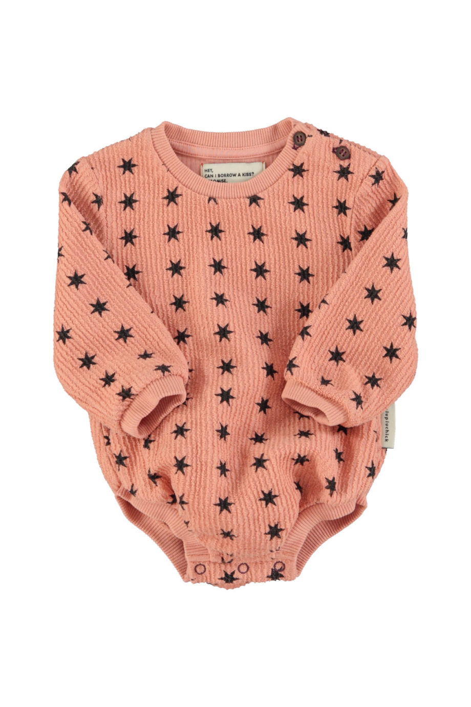 PIUPIUCHICK BABY |  Long sleeve romper | Pink w/ black stars