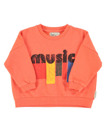 PIUPIUCHICK | Sweatshirt | Orange w/ "music" print