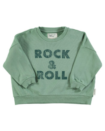 PIUPIUCHICK | Sweatshirt | Green w/ "rock & roll" print
