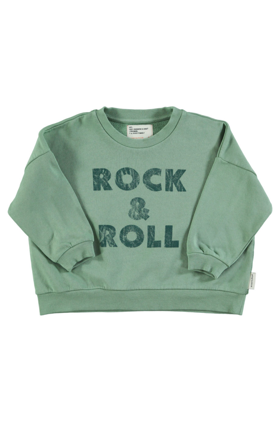 PIUPIUCHICK | Sweatshirt | Green w/ "rock & roll" print
