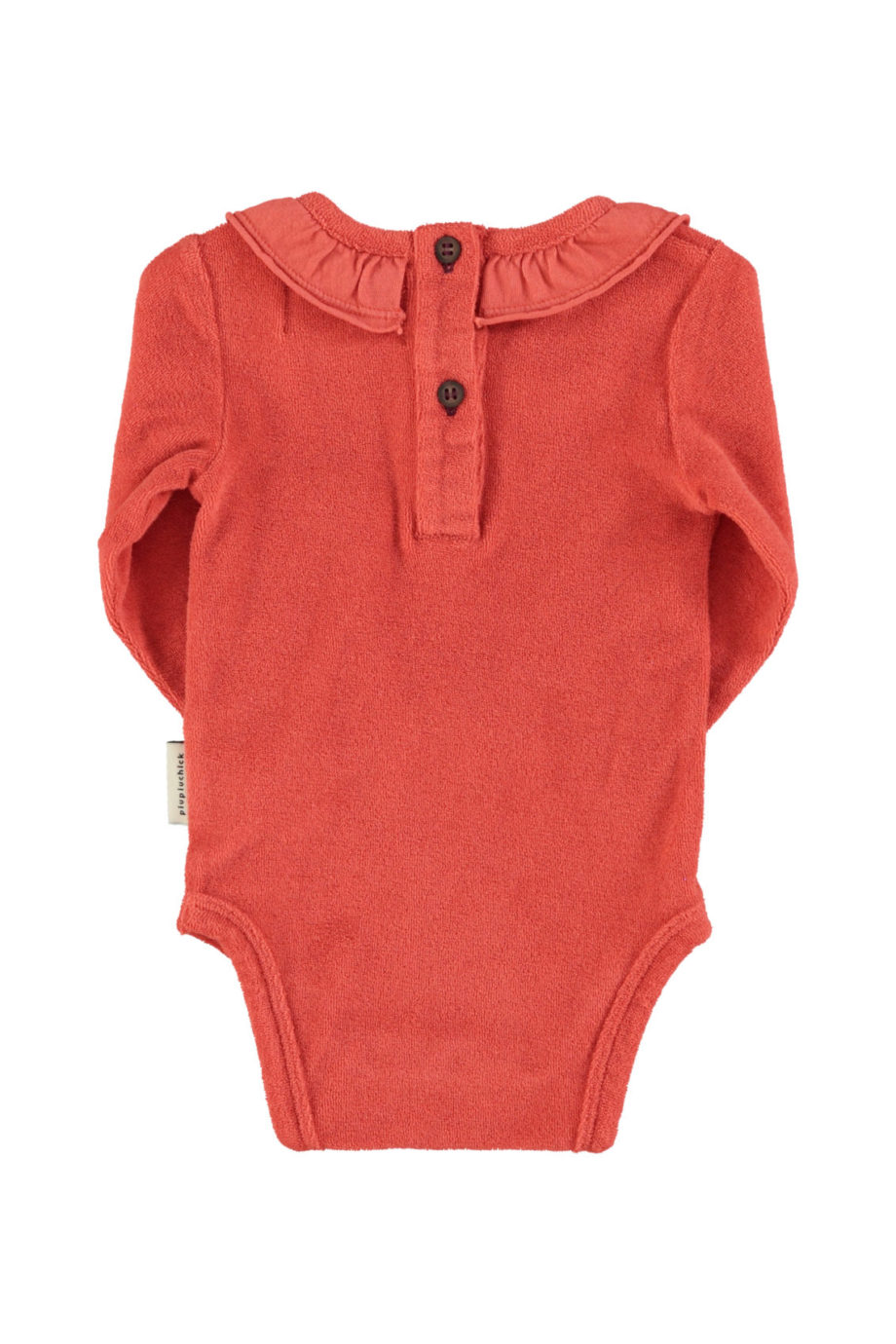 PIUPIUCHICK BABY |  Baby long sleeve body w/ collar | Terracotta w/ rock star" print