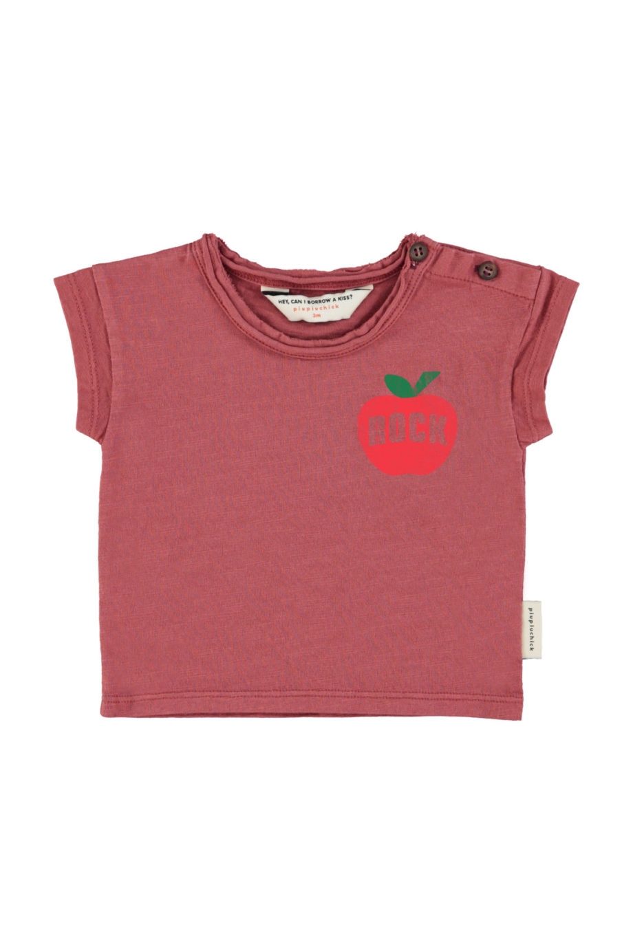 PIUPIUCHICK BABY | Tshirt | Bordeaux w/ apple print