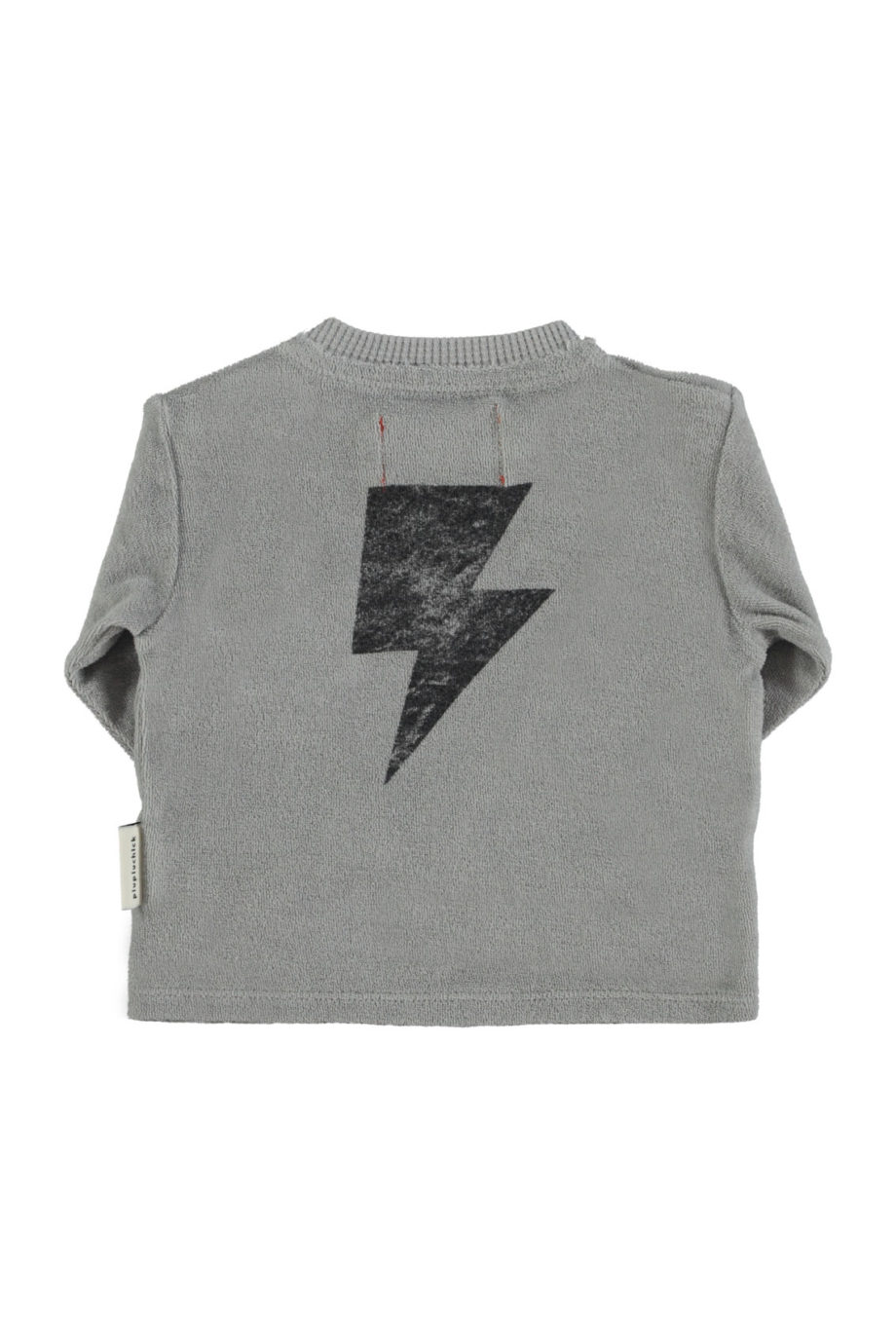 PIUPIUCHICK BABY | Terry cotton longsleeve t'shirt | Grey w/ "rock & roll" print