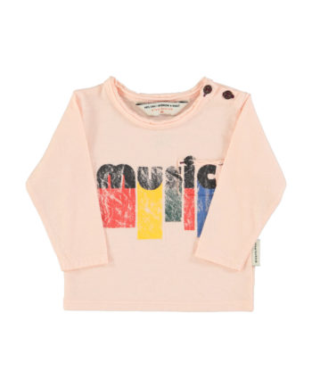 PIUPIUCHICK BABY | Longsleeve tshirt | Light pink w/ "music" print