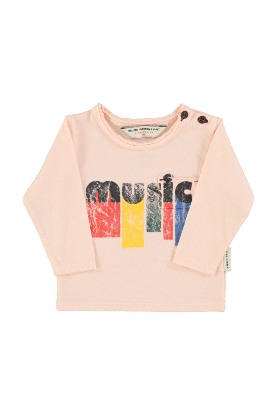 PIUPIUCHICK BABY | Longsleeve tshirt | Light pink w/ "music" print