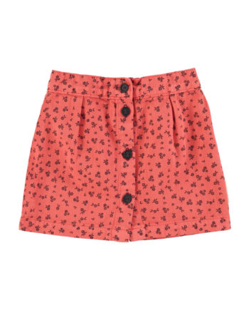 PIUPIUCHICK |  Short skirt | Raspberry w/ black flowers