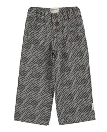 PIUPIUCHICK | Flare trousers | Grey w/ zebra print