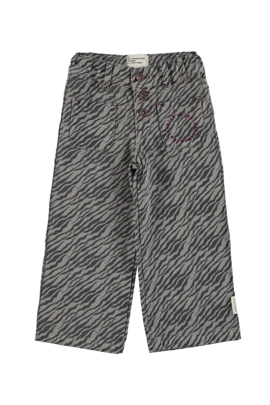 PIUPIUCHICK | Flare trousers | Grey w/ zebra print