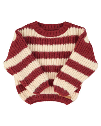 PIUPIUCHICK | Knitted sweater | Bordeaux & light pink stripes