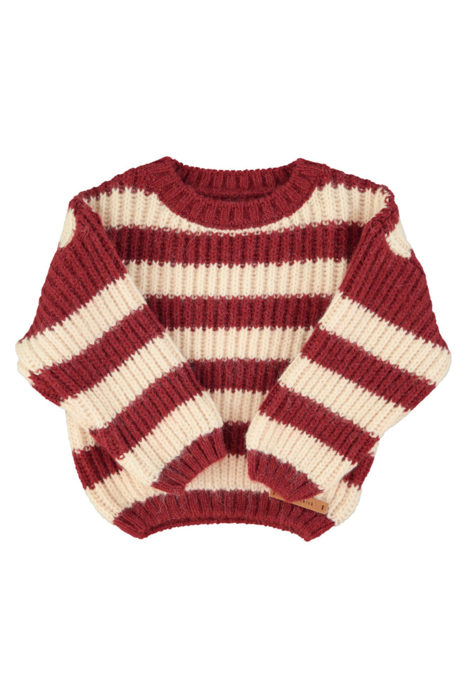 PIUPIUCHICK | Knitted sweater | Bordeaux & light pink stripes