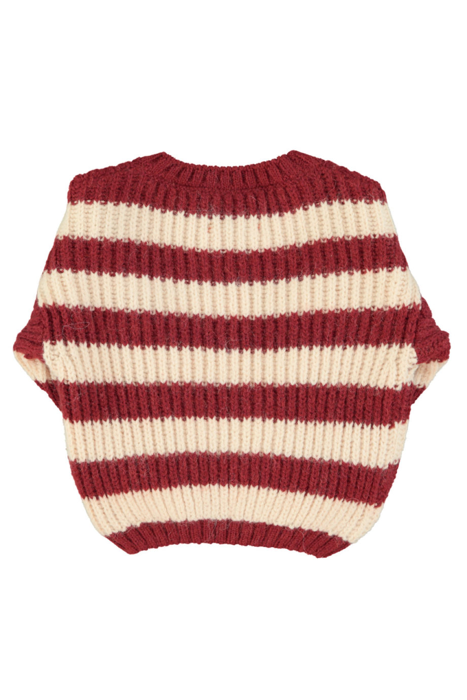 PIUPIUCHICK | Knitted sweater | Bordeaux & light pink stripes