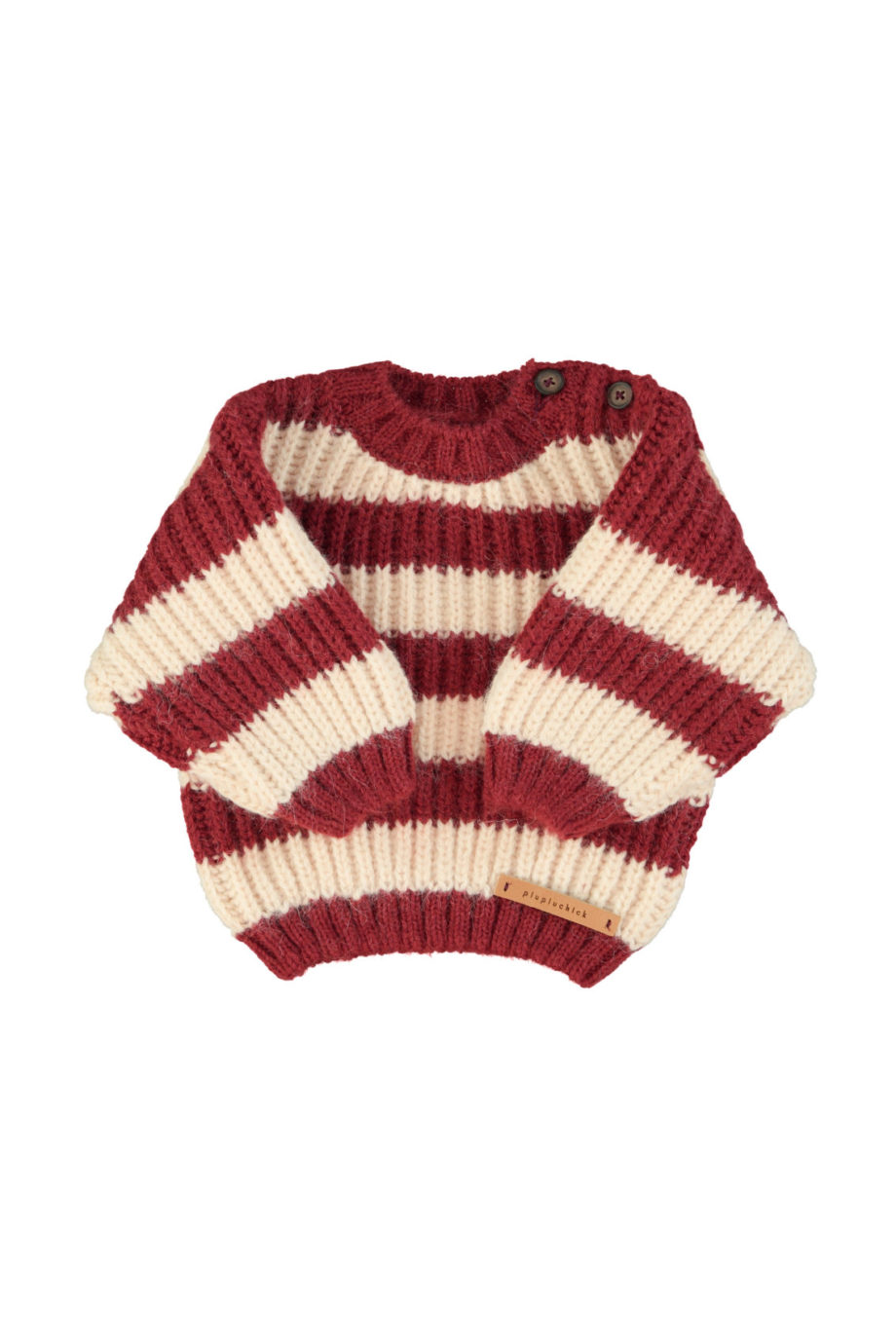 PIUPIUCHICK BABY | Knitted sweater | Bordeaux & light pink stripes