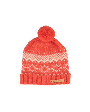 PIUPIUCHICK | Jacquard knitted hat w/ pompon | Red