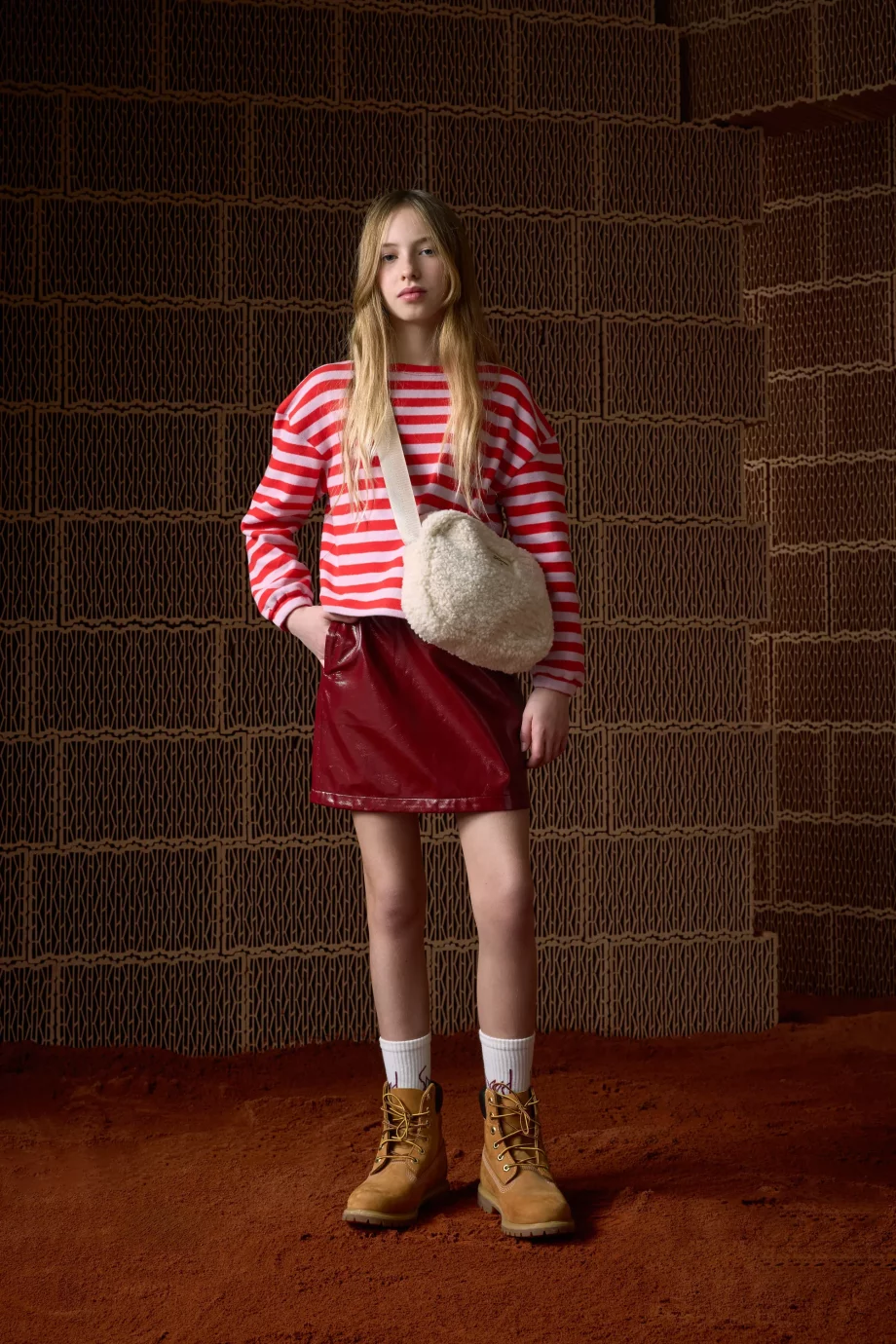 BELLEROSE | MINI JUPE PARISE VINYLE CERISE BORDEAUX